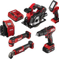 SKIL PWR CORE 12 Brushless 6-Tool Combo Kit, Included 4.0Ah Lithium Battery