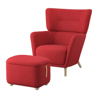 OSKARSHAMN 附椅凳扶手椅, tonerud 紅色