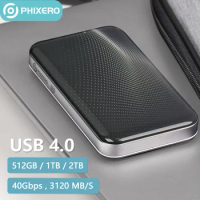 PHIXERO Portable SSD External Hard Drive Disk 20Gbps 1 2 TB USB 3.2 Type C Solid State HardDisk 1T 2T for Xbox Laptop Notebooks
