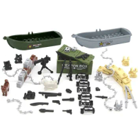Military Accessories Set, Weapons Toy Building Blocks Dog Modern SWAT Sandbag Body WW2 Bricks Set Model Toys Compatible with Maj