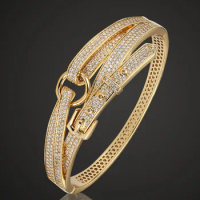 Lanruisha Fashion Copper Bangle with ring For Men Jewelry Luxury Brand Love Bangle &amp; Bracelet Best Zirconia Pulseira Accessories