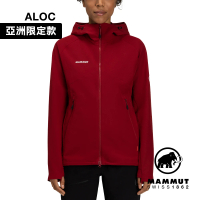 【Mammut 長毛象】Macun 2.0 SO Hooded Jacket AF W 日系防潑水軟殼連帽外套 緋紅 女款 #1011-00802
