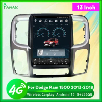 256GB Android 12 Car Radio For Dodge Ram 1500 2013-2018 Auto Stereo GPS Navigation Multimedia Player 4G WIFI Carplay Unit 2 Din