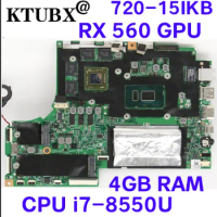 Mainboard ype 81C7 81AG for Lenovo 720-15IKB laptop motherboard 16877-1M 448.0CJ03.001M with CPU i7 8550U 4G-RAM RX560 GPU