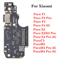 USB Charging Port Charger Board Flex Cable For Xiaomi Poco M3 M4 F1 F2 F3 F4 X2 X3 X4 Pro Dock Plug Connector With Microphone