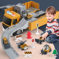 兒童集裝箱貨柜車挖掘機大卡車玩具男孩大型工程吊塔合金貨車套裝