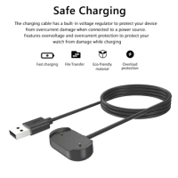 Watch Charger Multiple Protection Black Charger 5V 1A 1m Cable Plastic Charger Smart Accessories for New Amazfit T-Rex Ultra