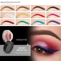 12 Colors Eyebrow Gel Dyeing Cream Eyebrow Enhancer Brow Enhancers Tint Makeup Eyebrow Brown With Brow Brush Tools Waterproof