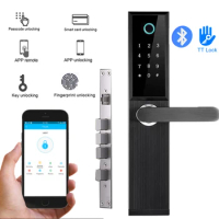 WIFI Bluetooth TTLock App Remote Control Biometric Fingerprint Door Lock Digital Password RFID Card Electronic Smart Door Lock