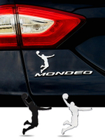 NBA球星喬丹air jordan扣籃金屬車標汽車裝飾貼紙個性車貼3d立體