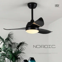 Black/White Indoor Ceiling Fan with Light Kit with and remote control For Living Room And Bedroom ABS Blade 36/46 inch