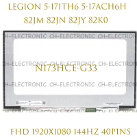 17.3" 144Hz Laptop Screen For Lenovo Legion 5-17ITH6 5-17ACH6H 82JM 82JN 82JY 82K0 N173HCE-G33 Fit B173HAN04.4 LCD Display 40pin