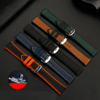 Genuine leather bracelet for Mido for Tissot for Seiko No.5 for Casio Huawei GT rubber watch strap 20mm 22mm men's wristband