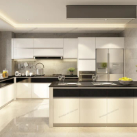 Kitchen cabinet, kitchen cabinet, overall customization, kitchen cabinet decoration, stove, integrated quartz stone countertop,
