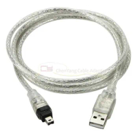 USB Male to Firewire IEEE 1394 4 Pin Male iLink Adapter Cord firewire 1394 Cable for SONY DCR-TRV75E DV 1.5m