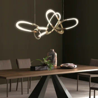 2024 Postmodern Minimalist Ceiling Chandelier Led Dining Room Lamps Lampara Designer Lustre Long Creative Pendant Lights Kitchen