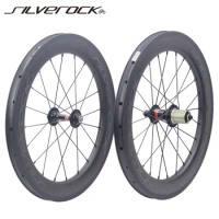 SILVEROCK Carbon Wheels Novatec 451 406 20in 1 1/8" 22" Caliper Rim Brake 50mm Clincher for Minivelo Folding Bike Wheelset