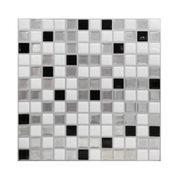 วอลล์เปเปอร์ติดผนัง Mosaic 3D รุ่น HJ-E010 ขนาด 30.5x30.5x0.1 ซม. (กล่อง 10 ชิ้น) สีเงิน