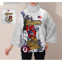 2025 Baju Raya Merdeka 68th Malaysia Jersey Cheap Long Sleeve Shirt Women Irregular Hem Slit Muslim 
