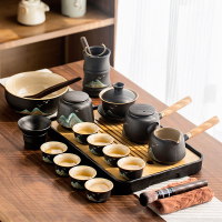 功夫茶具套裝家用客廳陶瓷黑陶茶壺茶杯簡約茶盤現代中式小套
