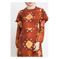 Gamis Dress Muslim Batik Crepe Poliester Awinsya by Kamilaa Itang Yunasz