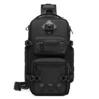 Ozuko Belly bags Men's Chest Bag Outdoor Tactical One Shoulder Crossbody Bag High Capacity Waterproof Sports Bag For Man