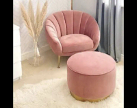 Sofa Single Upline minimalis + puff bulat - Wonten Art Goodchair