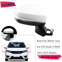 ZUK 3-PINS Exterior Door Rearview Side Mirror Assy For Honda Fit Jazz GK5 2015 2016 2017 2018 2019 2020 Without Turn Signal Lamp
