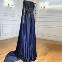 預購 女神婚紗禮服 極致氣質緞面宴會晚禮服 LA70985 藍色(頒獎禮服 表演禮服)