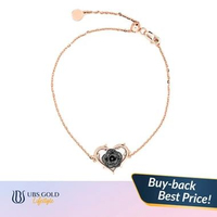 UBS Gold - Gelang Emas Arunica - 17k- Kdg0414 Adj 17cm-Rose Black Gold