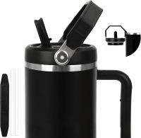 40oz Lid for Stanley Cup Flip Straw Leak Proof Lids Replacement with Handle for 40oz Stanley Quenche