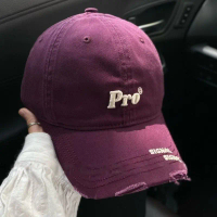 New trendy brand letter Pro embroidered face small baseball cap female Korean version simple hole cu