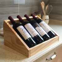 簡易實木紅酒架實木酒瓶架擺件家用現代客廳酒櫃葡萄酒斜放木架子