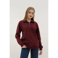 MND Norde Half Zip Sweatshirt | Jaket Sweater Unisex L Maroon Half-zip