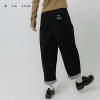 a la sha LOGO打摺長褲