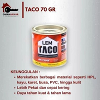 Lem Kuning TACO Active Serbaguna High Quality 70gram | Lem Kuning Taco HPL Lantai Kayu Vinyl (3 PCS)