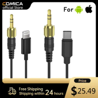 Comica CVM-DL-SPX UC 3.5mmTRS to USB-C Audio Output Cable 3.5mm TRS to Lightning Output Adapter for WM200 WM300 WM100 PLUS WM100
