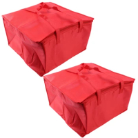2X Foldable Large Cooler Bag Food Cake Insulated Bag Foil Thermal Box Waterproof Ice Pack Lunch Box Delivery Bag Red