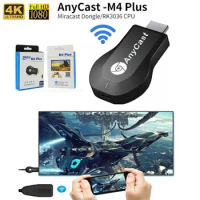 Anycast M4 PLUS 1080P Wireless HD Portable Media Player Streamer Wifi HDMI-compatible Display Dongle for Projector Smartphone