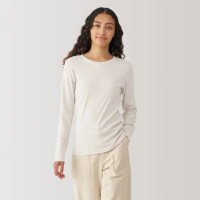 【MUJI 無印良品】女大豆纖維螺紋圓領長袖T恤(共5色)