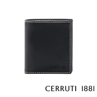 【Cerruti 1881】限量2折 義大利頂級小牛皮6卡皮夾 全新專櫃展示品(黑色 CEPU03132M)
