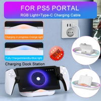 Charger Stand Station with Charging Cable Charging Stand Portable Charging Dock Station for Sony PlayStation Portal PS5 Portal