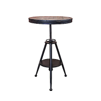 柏蒂家居-亞摩斯工業風1.7尺高低旋轉桌/圓桌-50x50x66~89cm
