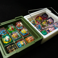 ECHOME Custom Keycap Storage Case Transparent Acrylic Dust Box for Metal Resin Keycap Desktop Decoration Gaming Accessories