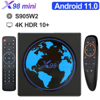 TV Box X98 Mini Android 11 Amlogic S905W2 4GB 32GB 64GB H.265 AV1 4K HD 2.4&amp;5G Dual Wifi Smart Media Player Set Top Box TVBOX
