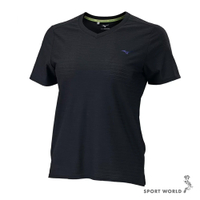 Mizuno 美津濃 短袖上衣 女裝 排汗 路跑 黑【運動世界】J2TAB70909