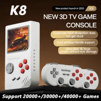 K8 4K TV Game Console Open Source Single System Nostalgic Game Console 3D Game TV Gaming Console HD-Compatible Output Kids Gifts