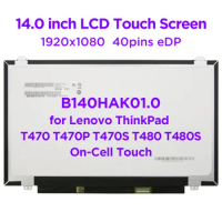14.0 inch Laptop LCD Touch Screen B140HAK01.0 Fit NV140FHM-T00 R140NWF5 R1 R6 For Lenovo ThinkPad T470P T470S T470 T480 T480S