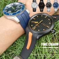 19/20mm 21/22mm Rubber Watchband Fit For Longines-Conquest L3.642 L3.781 L3.742 Mido Strap M005 M026 Orange Silicone Watch Belt