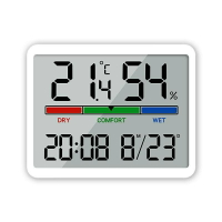 多功能溫溼度計彩屏時鐘大屏室內家用電子鬧鐘 溫度計 溼度計 可擺放掛牆磁吸asj